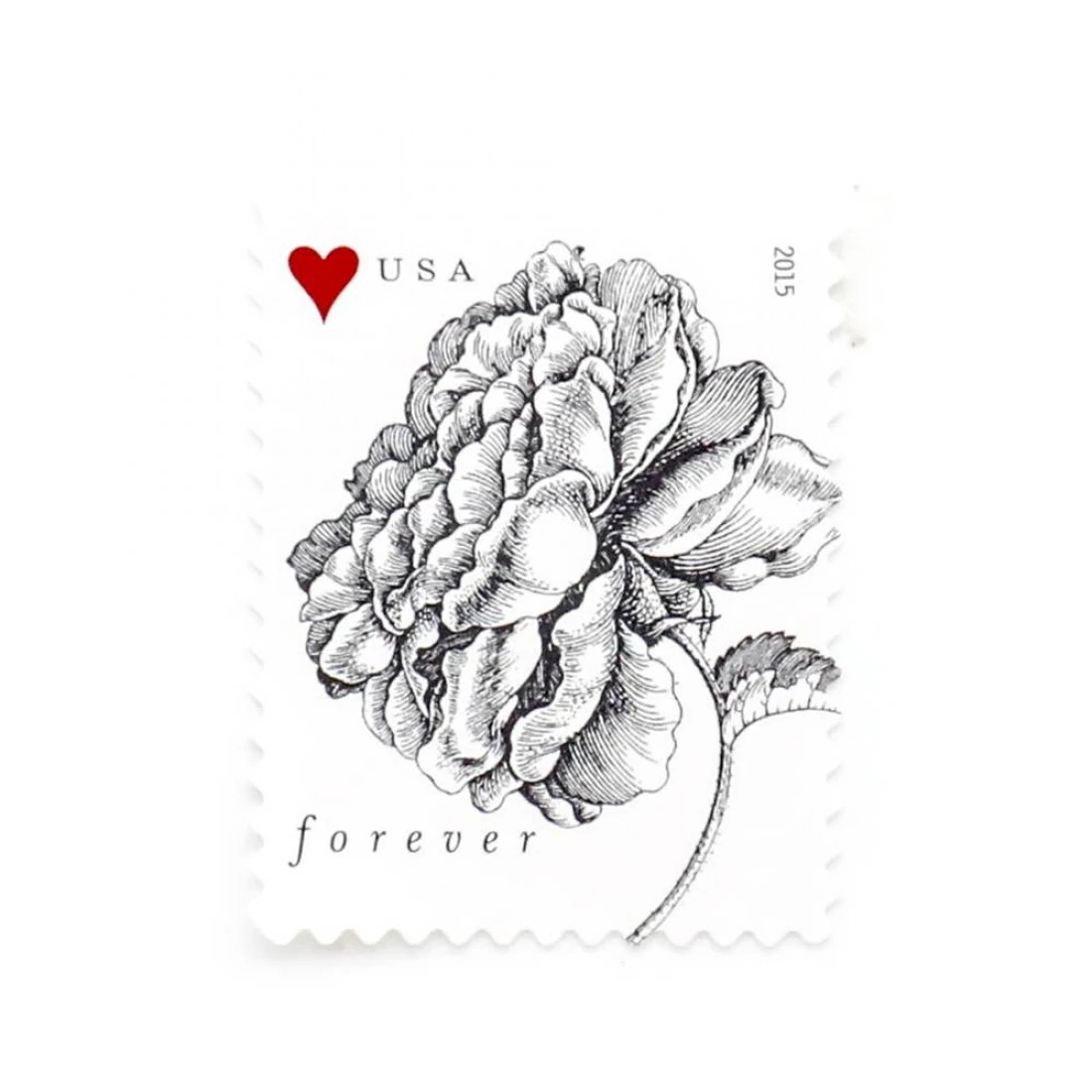 product_image_1767476247 2015 First-Class Forever Stamp - Wedding Series: Engraved Vintage Rose