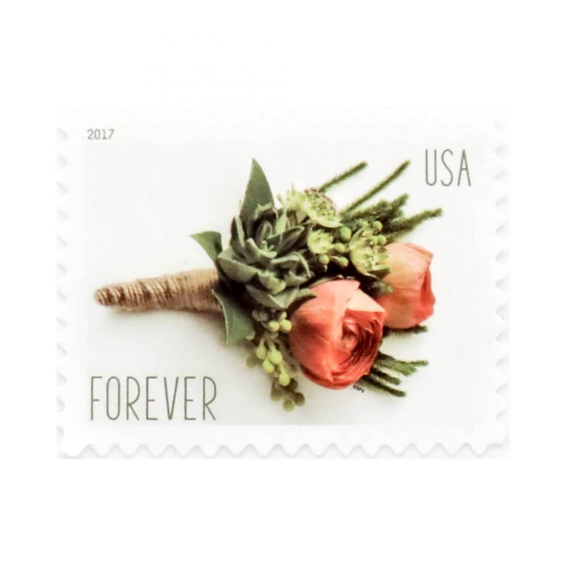 product_image_1767477850 2017 First-Class Forever Stamp - Wedding Series: Celebration Boutonniere